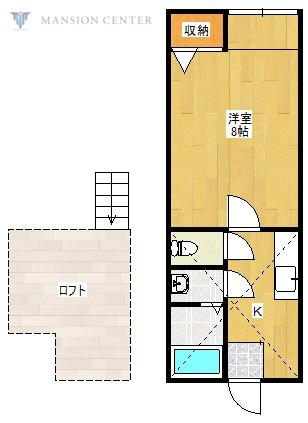 オレンジハウス竹尾(1K/2階)の間取り写真