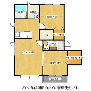 ブラン菊水(2LDK/3階)の間取り写真