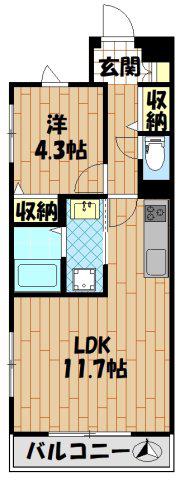 STAR RESIDENCE(1LDK/3階)の間取り写真