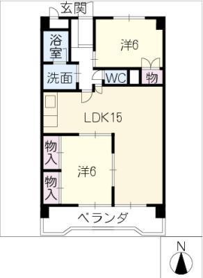 メゾンムラセ(2LDK/3階)の間取り写真
