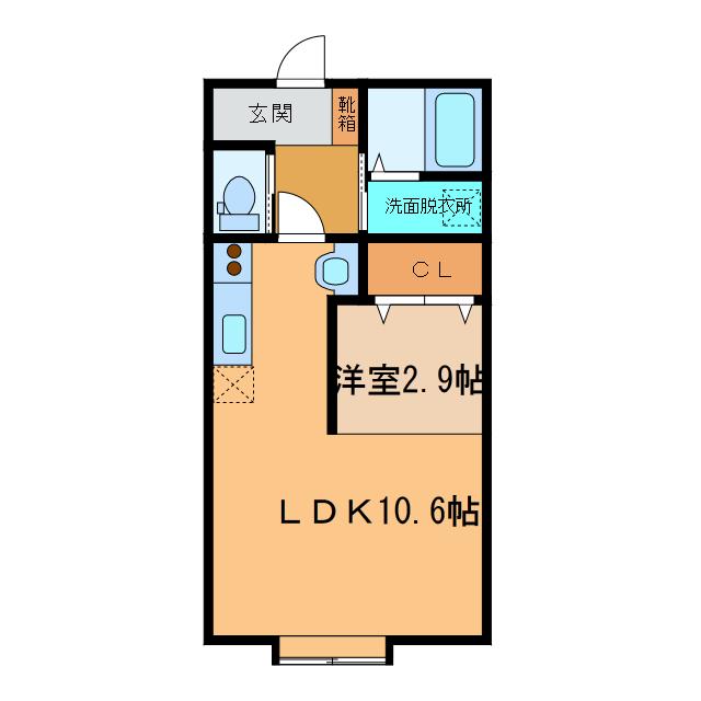 リベール(1LDK/2階)の間取り写真