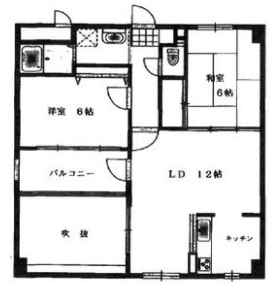 アレグレット高石(2LDK/5階)の間取り写真
