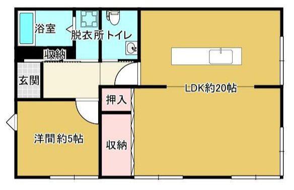 ルグラン曳馬(1LDK/1階)の間取り写真