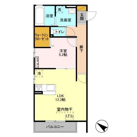 プラド大宮(1LDK/3階)の間取り写真