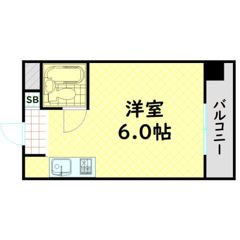 パセオ梅北(ワンルーム/3階)の間取り写真
