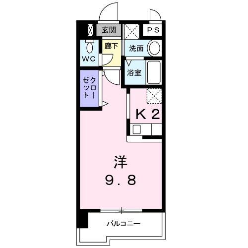 グレイスガーデン岬の山(1K/6階)の間取り写真