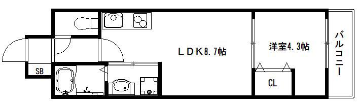 ブランドールO&M(1LDK/3階)の間取り写真