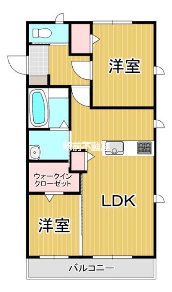 CAMPAGNA(2LDK/2階)の間取り写真