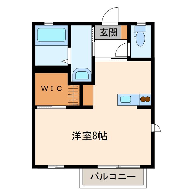 アーバンコートA(ワンルーム/2階)の間取り写真