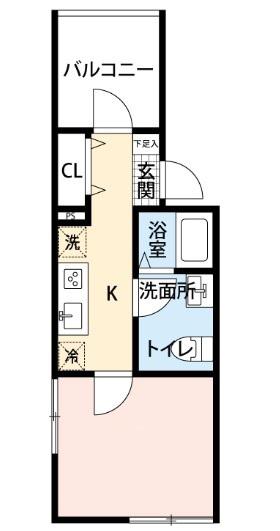 FLEUR CHIBA (1K/1階)の間取り写真