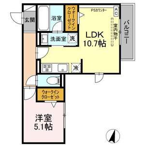 CLAIR島田(1LDK/2階)の間取り写真