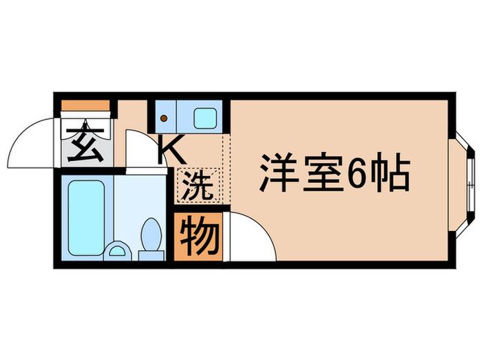 シャルムメゾン(1K/2階)の間取り写真