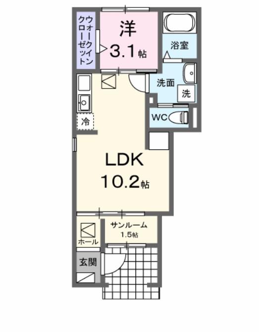 メゾン ロイヤル(1LDK/1階)の間取り写真