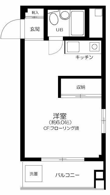 CBハウス(1K/4階)の間取り写真