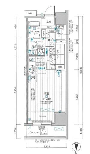 デュオステージ新高円寺(1K/9階)の間取り写真