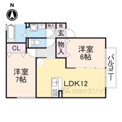 グランシャリオ2(2LDK/2階)の間取り写真
