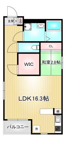RADIANCE鶴舞(1LDK/2階)の間取り写真