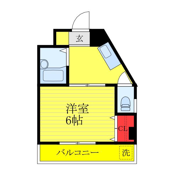 メゾンBONHUER(1K/2階)の間取り写真