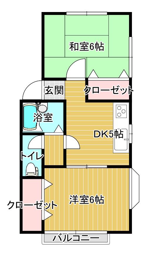 エコーハイム(2DK/2階)の間取り写真