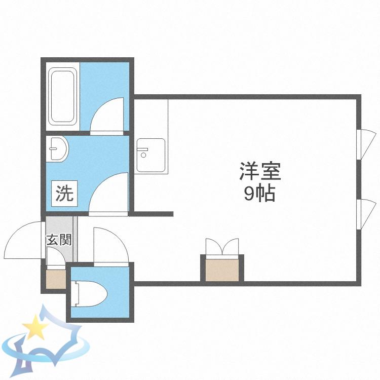 レラ円山(1K/4階)の間取り写真