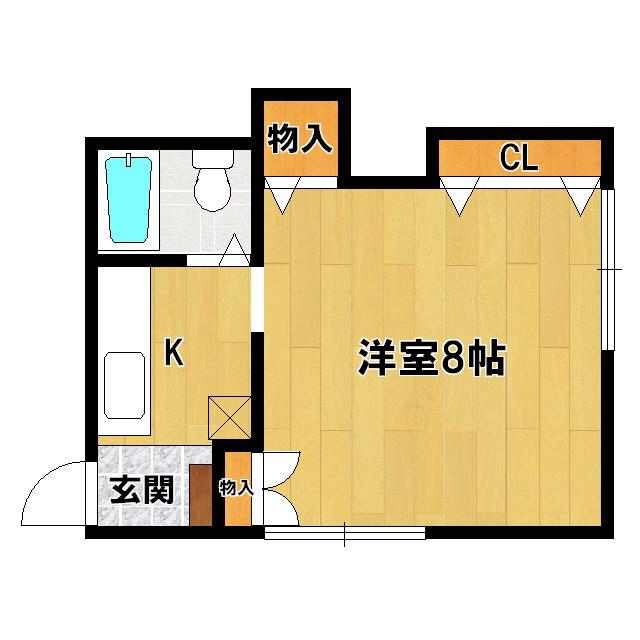 ハイツ徳山(ワンルーム/2階)の間取り写真