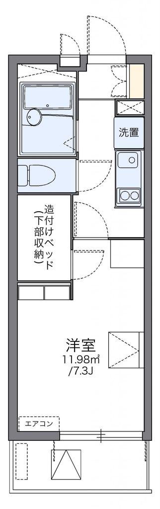 レオパレスタウン馬込沢(1K/3階)の間取り写真