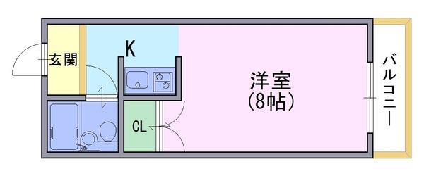 セリナハイツ(1K/1階)の間取り写真