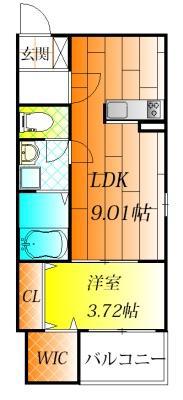 FSTYLE恵我之荘(1LDK/1階)の間取り写真
