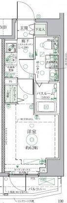 クレヴィスタ北綾瀬(1K/2階)の間取り写真
