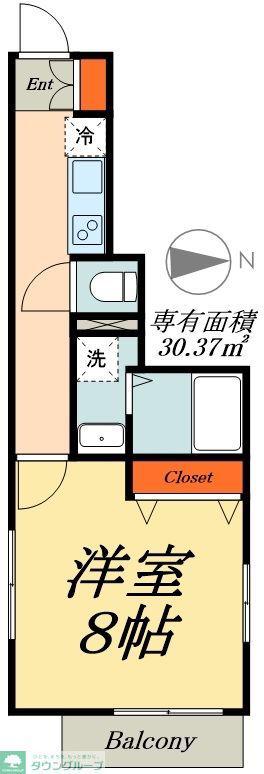 ビレッタ市川(1K/2階)の間取り写真