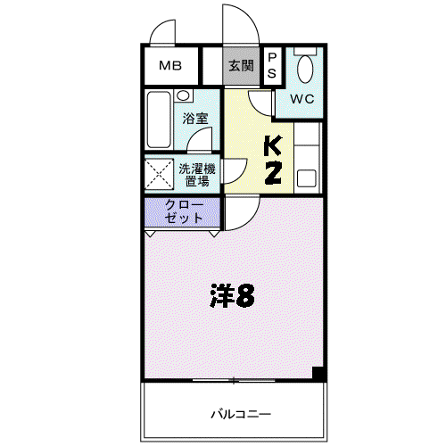 ネオサンライズ(1K/2階)の間取り写真