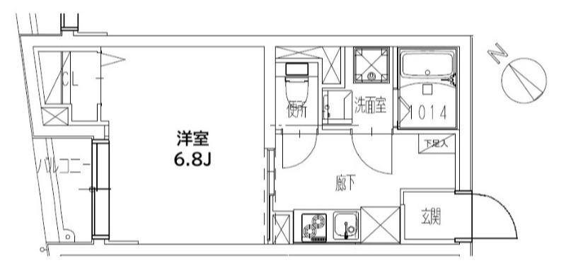 クリアル落合南長崎(1K/1階)の間取り写真