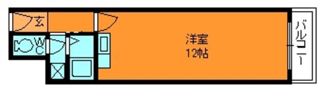 セジュール中山台(1K/2階)の間取り写真