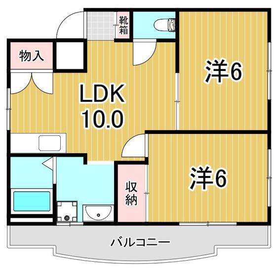 松田ビル(2LDK/3階)の間取り写真