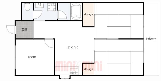 マンションライズ(3DK/4階)の間取り写真
