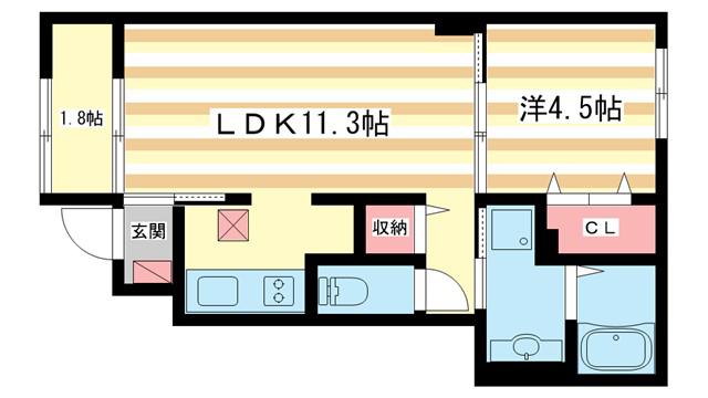 カーサ ポポラリタ(1LDK/1階)の間取り写真