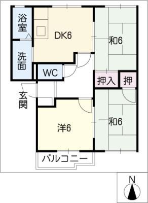 DREAM &DREAM(3DK/1階)の間取り写真