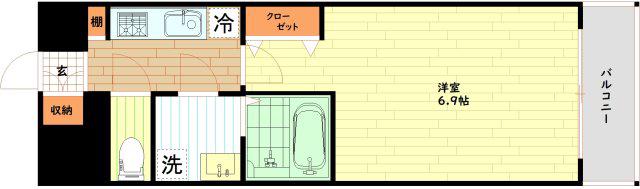 ララプレイス大阪福島ミラ(1K/7階)の間取り写真