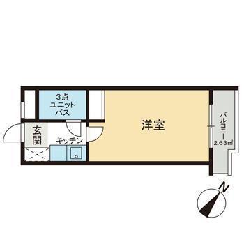 トップ池袋第2(1K/2階)の間取り写真