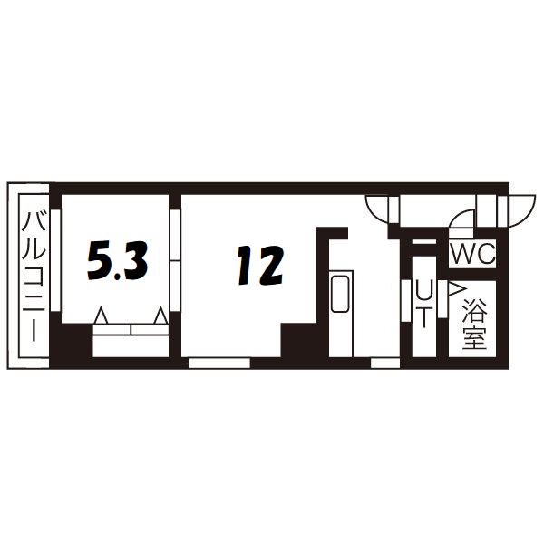 SPACE北三条(1LDK/3階)の間取り写真
