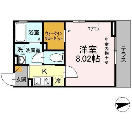 GRAND SOLEIL VI(1K/1階)の間取り写真