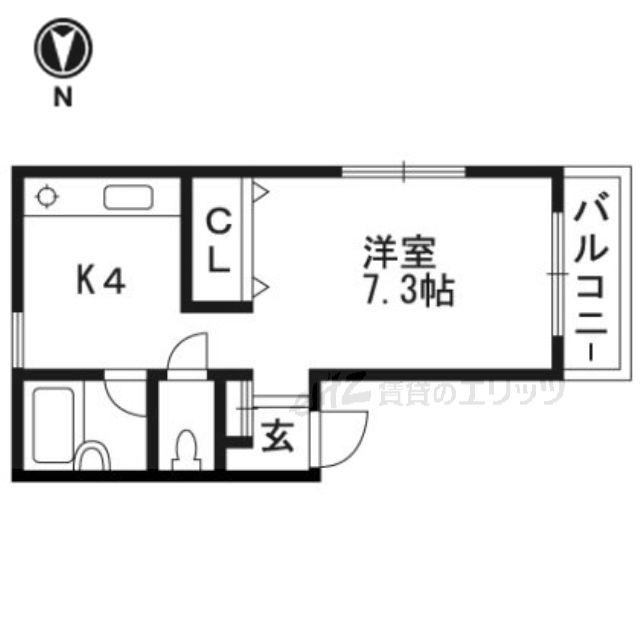 ネオハピネス末広(1K/2階)の間取り写真