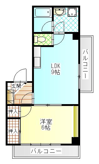 木戸ビル(1LDK/3階)の間取り写真