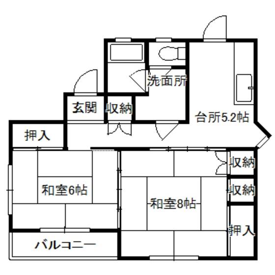 オリーブ2(2K/1階)の間取り写真
