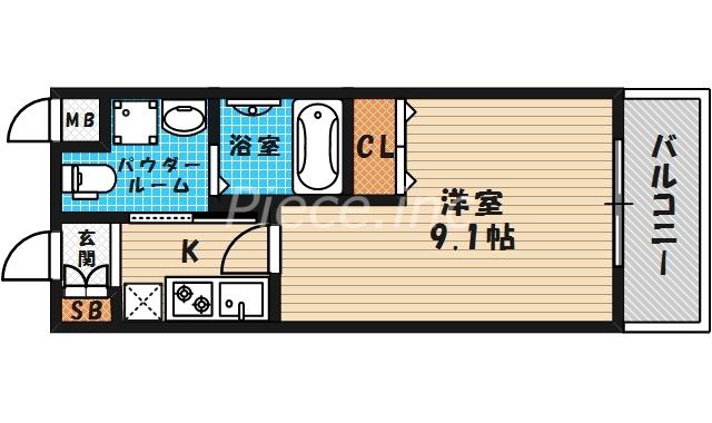 エスリード梅田北(1K/14階)の間取り写真