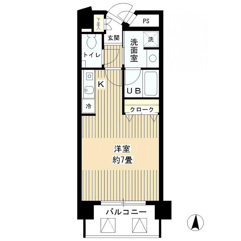 SUN恵比寿(ワンルーム/2階)の間取り写真