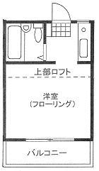エクセル立川A(ワンルーム/2階)の間取り写真