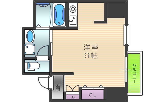 シェルヴィエンテ阿倍野(ワンルーム/5階)の間取り写真