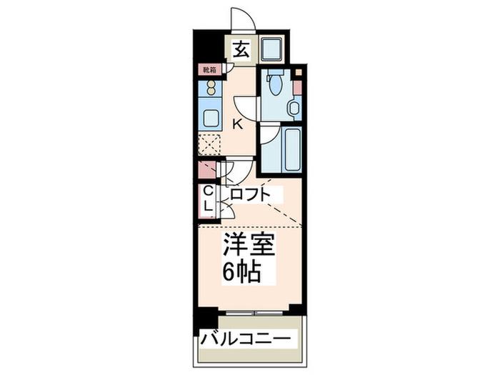 パークキューブ武蔵小杉(1K/3階)の間取り写真