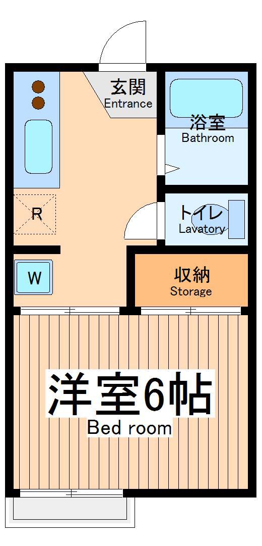 フォーブル高松町Ⅱ(1K/1階)の間取り写真